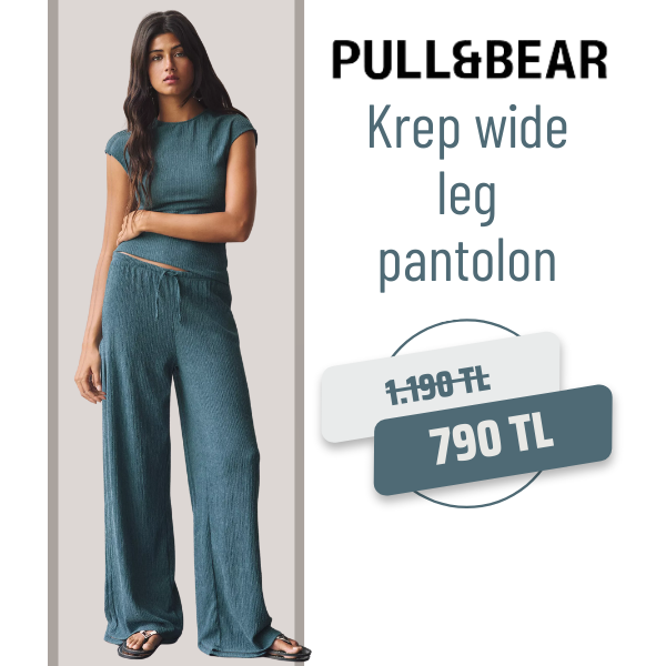 Krep wide leg pantolon