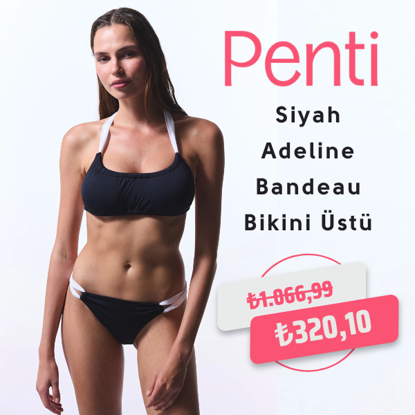 Siyah Adeline Bandeau Bikini Üstü