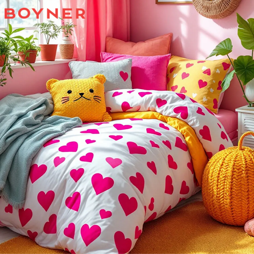 Helen George Pembe Kalpli Tek Kişilik Nevresim Seti