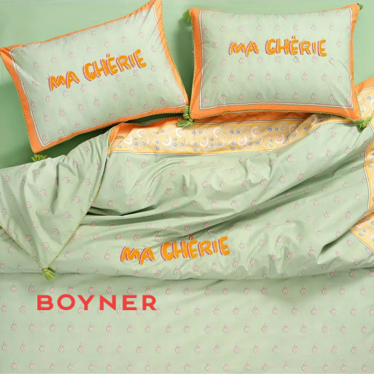 Sansad 200 Tc Püsküllü El İşi Nakışlı E.kıng Sıze Pamuk Percale Nevresim Takımı 260x240 Cm Yeşil