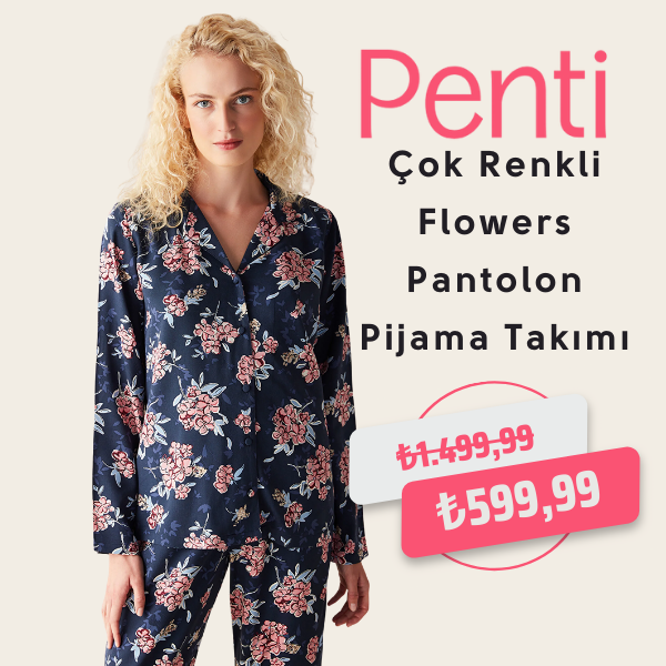 Çok Renkli Flowers Pantolon Pijama Takımı