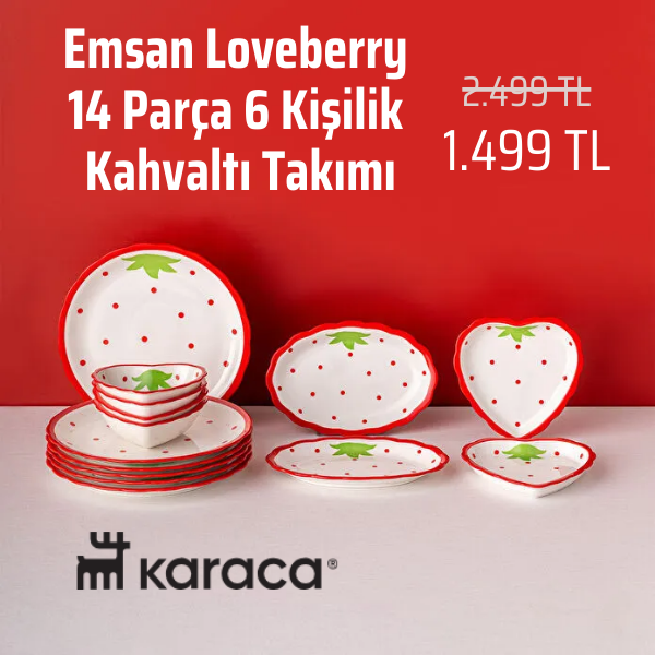 Emsan Loveberry 14 Parça 6 Kişilik Kahvaltı Takımı