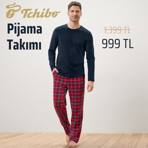 Pijama Takımı, Mavi/Karo