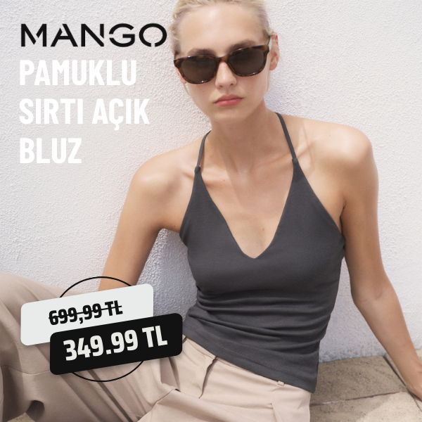 Pamuklu sırtı açık bluz