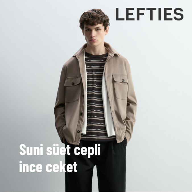 Suni süet cepli ince ceket